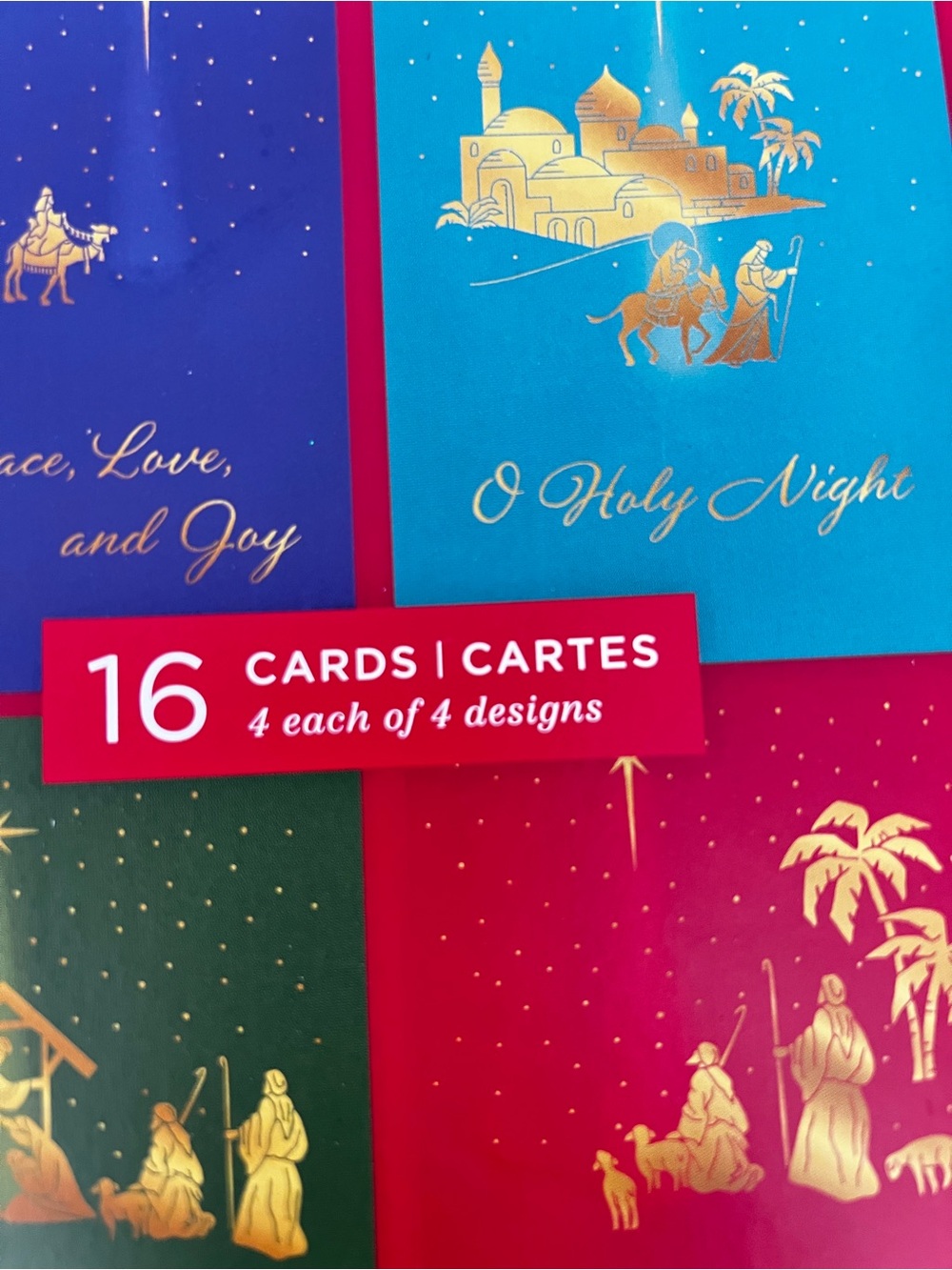 Lot of 3 Christmas Holiday Card Box 16 Count in Each Box Noel Joy Peace Hope - Picture 7 of 9
